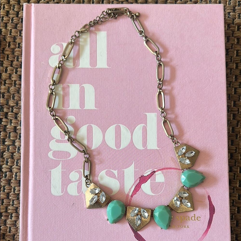 Francesca's Collections Gold and Green Necklace